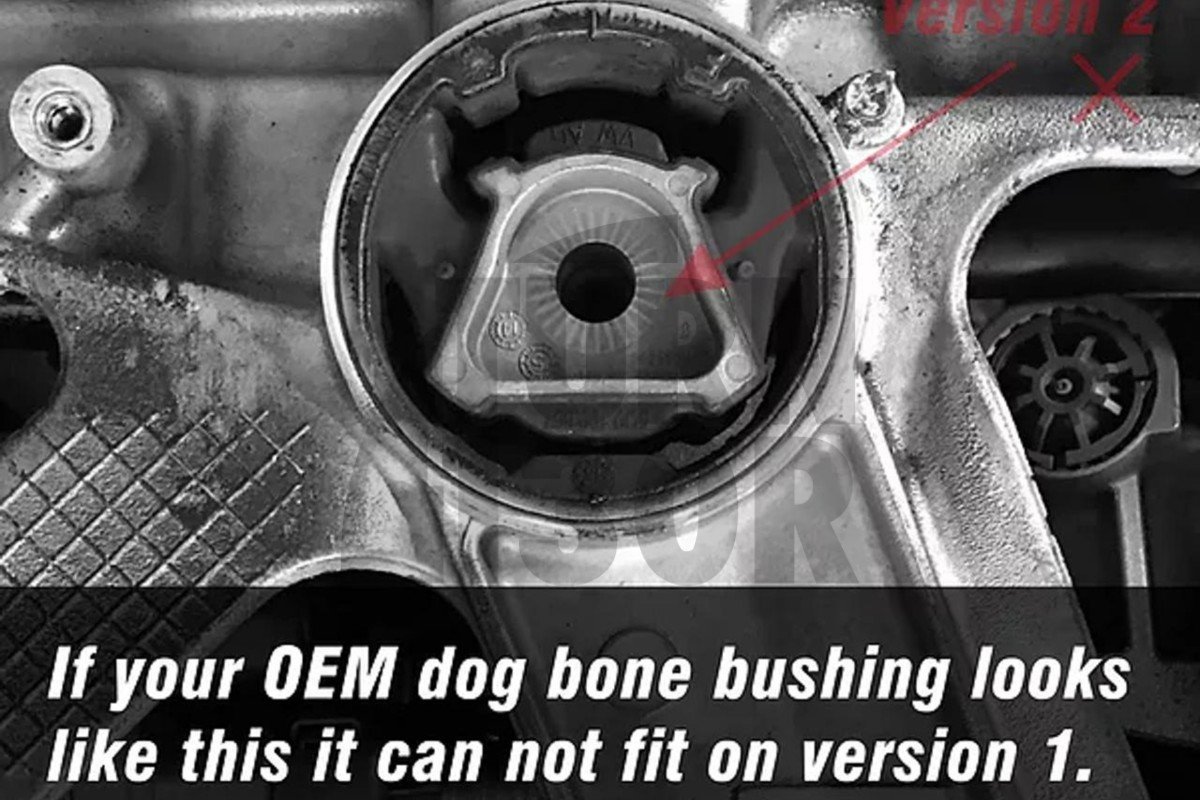 Inserto de casquillo de montaje Leyo DogBone para A3, S3, RS3 8V / 8Y, Leon 3, Golf 7, Golf 8 GTI / R