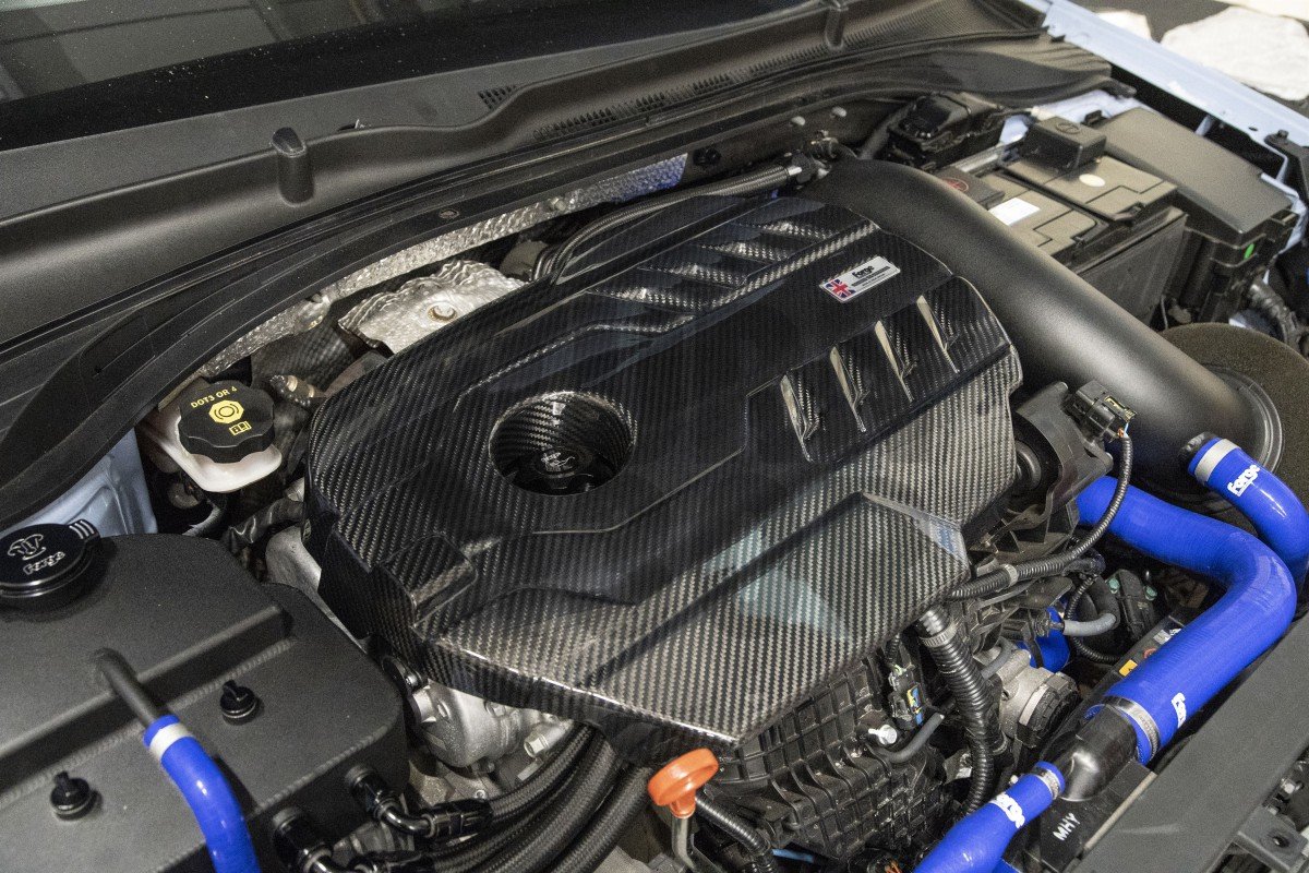 Forja de fibra de carbono cubierta del motor Hyundai I30 N