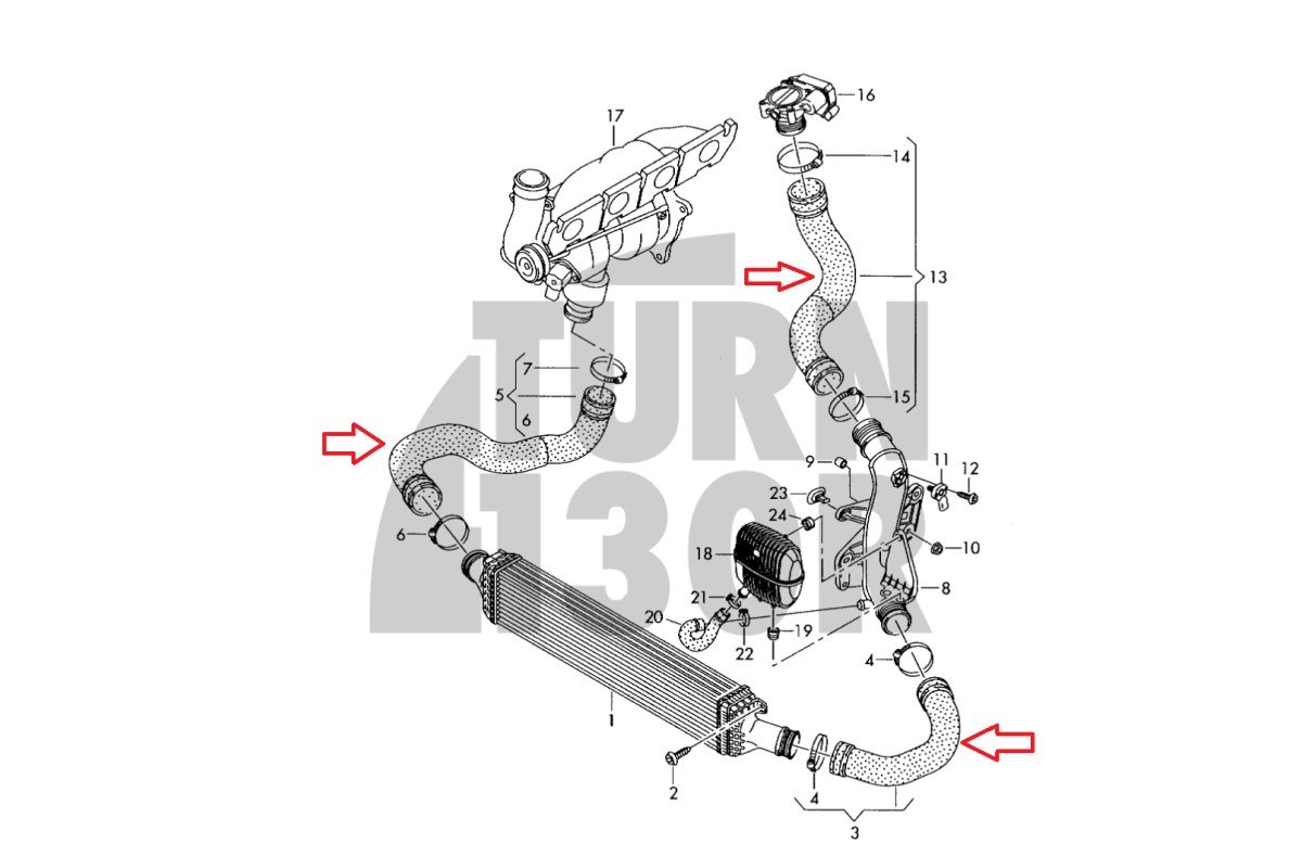 Kit de manguera de intercooler de silicona para Audi A4 / A5 B8 2.0 TFSI CTS Turbo