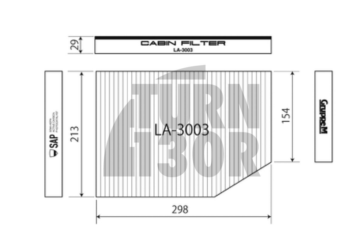 Filtro de habitáculo Gruppe M Hepa para Toyota Supra GR 3.0 A90 MK5 y BMW 340i / 440i G2x