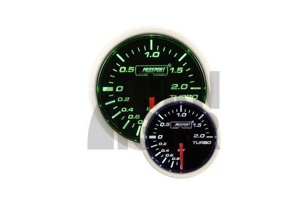 Manómetro electrónico de 52mm verde / blanco Prosport