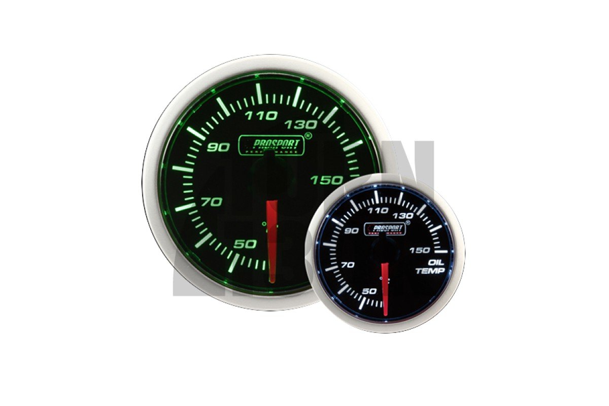 Medidor de temperatura del aceite 52mm Verde / Blanco Prosport