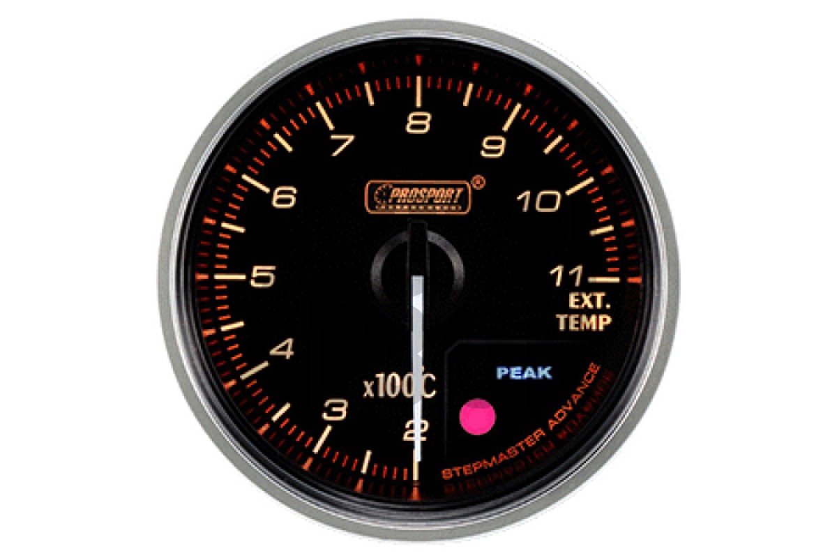 52mm Rojo / Blanco Medidor de Temperatura de Escape Prosport Supreme