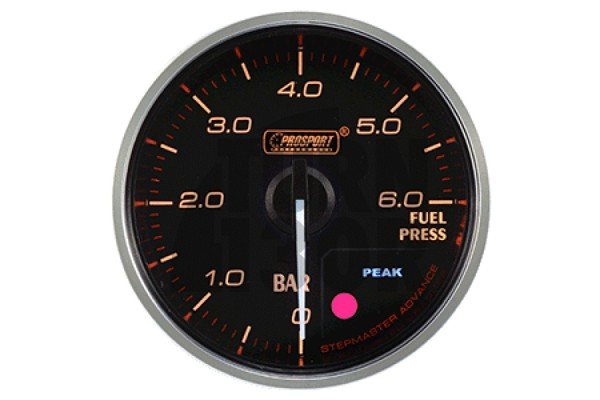52mm Rojo / Blanco Manómetro de Presión de Combustible Prosport Supreme