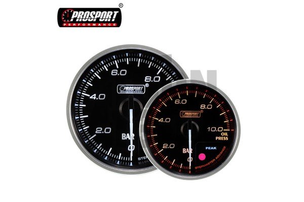 52mm Rojo / Blanco Manómetro de Presión de Aceite Prosport Supreme