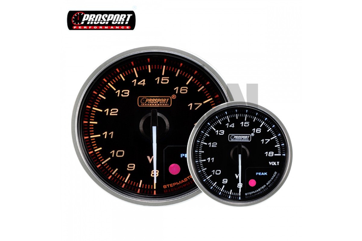 52mm Rojo / Blanco Volt Gauge Prosport Supreme