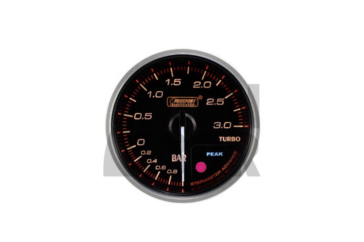 60mm Rojo / Blanco 3 bares Boost Manómetro Prosport Supreme