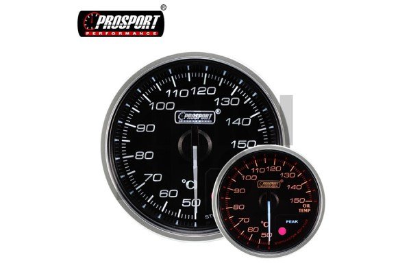 60mm Rojo / Blanco Indicador de Temperatura de Aceite Prosport Supreme